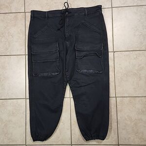 Hudson Tracker Pants a Tactical Military Style Y2K Denim Black Men's Size 38